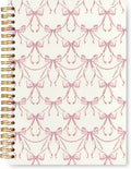 VIIJJUE Cute Preppy Pink Bow Notebook,Preppy Girly Journal, Coquette Girly Office Supplies, Aesthetic Hardcover Spiral Notebooks, 5.5x8.3 Inch