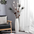 Large Floor Ceramic Vase 24 Inches Tall,White Modern Flower Tall Vases for Office, Home,Farmhouse,Living Room Décor,Simple Origami Design Fall Decorative Porcelain Flower Arrangement Vase Ideal Gift