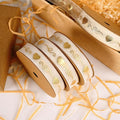 ‌SAYUAN Gold Hearts Ribbon 5/8 Inch x 30 Yards Organza Ribbon with Gold Heart Pattern for Valentine's Day Birthday Christmas Gift Wrapping Handmade Crafts Floral Bouquet Wedding Party Decoration