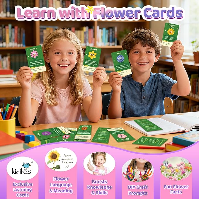 Kiditos DIY Flower Maker Toy Kit – Fabric Flower Bouquet Machine with Accessories, Creative Arts & Crafts Activity Set – Birthday Present, Party Favor & Christmas 2025 Holiday Gift for Kids Ages 3+