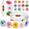 1200 PCS Daisy Stickers Cute Flower Stickers Roll for Kids Sun-Proof Flower Roll Sticker for Scrapbooks, Water Bottle, Present Boxes Decorations (16 Styles)