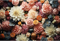 Floral Backdrop Full Glory Vibrant Blossoms Various Flowers Photography Background Idyllic Romantic Floral Theme Party Anniversary Wallpaper Adult Artistic Portrait Photo Studio Props 8x6ft
