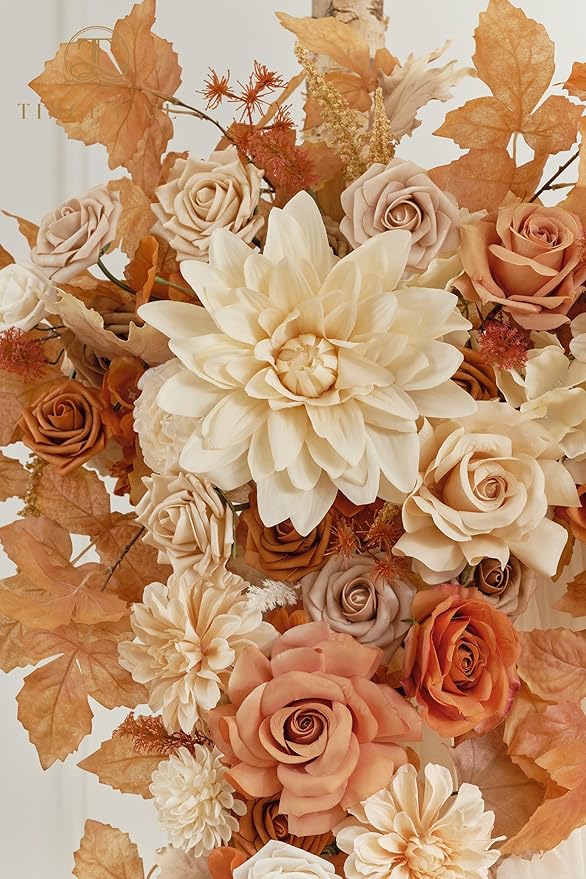 TINGE TIME Artificial Arch Flowers Kit Pack of 5, Wedding Decorations for Reception with Hanging Flowers, Wedding Arch Silk Floral Arrangements Ceremony Backdrop Bridal Shower Outdoor Party Decor