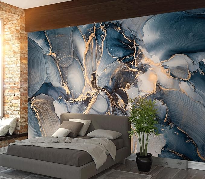 Cliouar-Shining Golden Texture imitating Marble Cutting Peel and Stick 137" x 102"