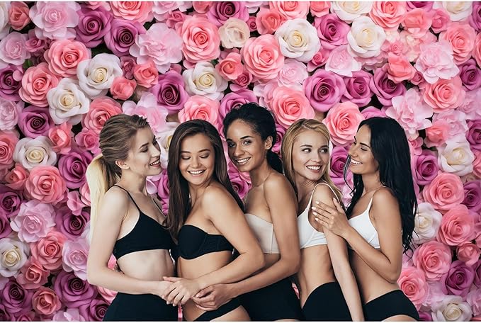 Pink Red Roses Backdrop Flowers Floral Wall Photography Background Baby Shower Wedding Birthday Party Banner Anniversary Decorations Girls Children Adults Portrait Video Studio Prop 15x10ft