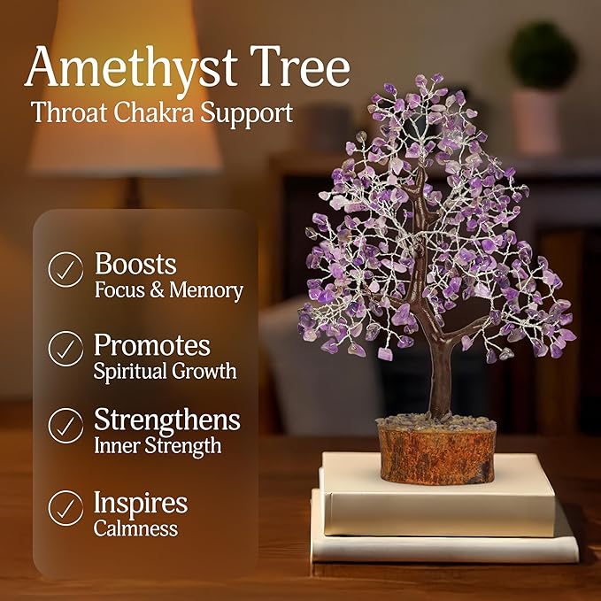 Amethyst Tree -Amethyst Tree of Life, Chakra Tree, Chakra Tree of Life, Healing Crystals, Money Tree, Spiritual Decor for Home, Gemstones and Crystals