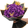 Waipfaru 36 Pcs Glitter Roses Bouquet, DIY Fake Flowers Bouquet, Artificial Purple Rose Bouquet for Valentines, Mothers Day Gifts, Anniversary, Engagement, Wedding