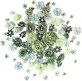 Floroom Mini Artificial Flower Heads Sage & Olive Green Fake Peony Daisy Rose Multicolor Small Faux Silk Flower Heads for Cake Craft Garland Wedding Party Graduation Cap DIY Home Decoration, 0.8"-3.6"