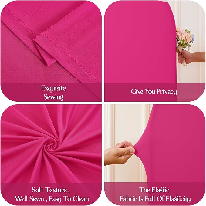 Gradient Pink Arch Backdrop Cover 8FT 7.2FT 6.6FT Arch Covers Stretchy Backdrop Set of 3, Party Arch Cover Spandex Fitted Fabric Hot Pink Wedding Arch Covers for Baby Shower Birthday Party Decoration