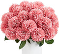 SITUMEIZI 12 Pcs Pink Artificial Chrysanthemums Flowers Ball Flower Fake Mums Silk for Wedding Home Kitchen Decoration Floral Arrangement