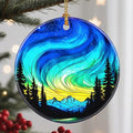 Christmas Ornaments, 2.8 Inch Ceramic Hanging Ornament, Christmas Tree Ornaments, Xmas Decorations, Holiday Decorations, Holiday Party Gifts, and Xmas Gift Ideas - Northern Lights