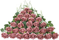 30 Pcs Artificial Rose Flower Dusty Rose Flowers Silk Flowers with Long Stem Silk Roses Bouquet for Wedding Bridal Shower Party Home Decoration