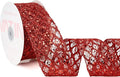 VATIN 2-1/2" Red Christmas Ribbon, Red Glitter Mesh Diamond Web Sequin Dots Wired Christmas Ribbon for Gift Wrapping Bow Making Wreath Supply-10 Yards
