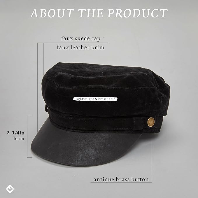 Funky Junque Newsboy Hat for Women – Trendy Greek Fisherman Cap, Classic Women's Baker Boy Newsies Hat, Ladies Fashion Caps