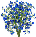 Artificial Flowers 8PCS Silk Flowers with Long Stems, Fake Flowers Bulk Fake Babys Breath, Royal Blue Flowers for Tall Vase Outdoor Garden Wedding Party Home Table Centerpiece