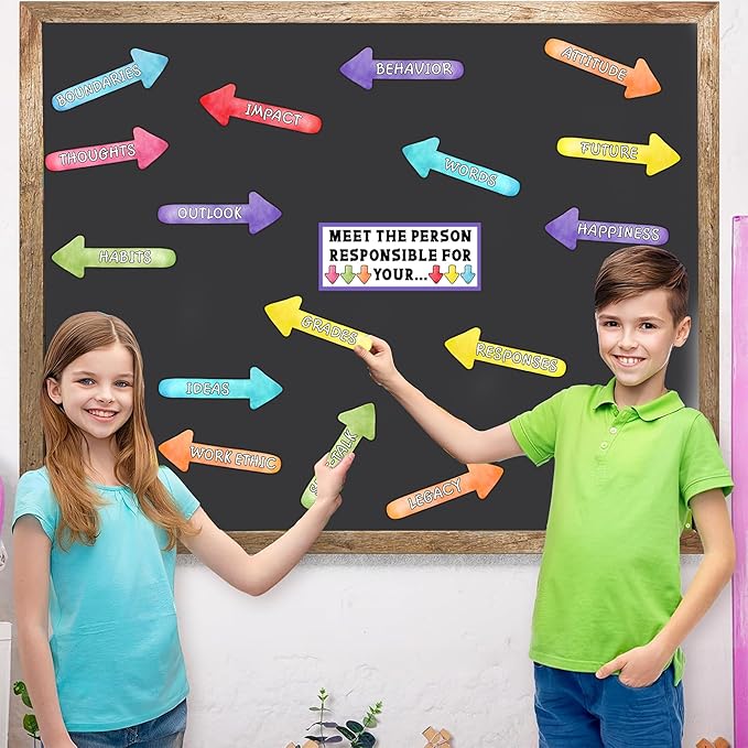 Colorful Bulletin Board Cutouts Decorations for Classroom Paper Decals Set Kids Inspirational Mirror Decal Self Affirmation Poster Stickers Posiotive Paper Cutouts for Nursery School Chalkboard Supply