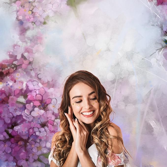 Abstract Watercolor Painting Pink Apricot Tree Flower Backdrop Soft Colorful Blur Style with Bokeh Spring Floral Seasonal Nature Photography Background Grunge Paper Background Decor Vinyl 15x10ft