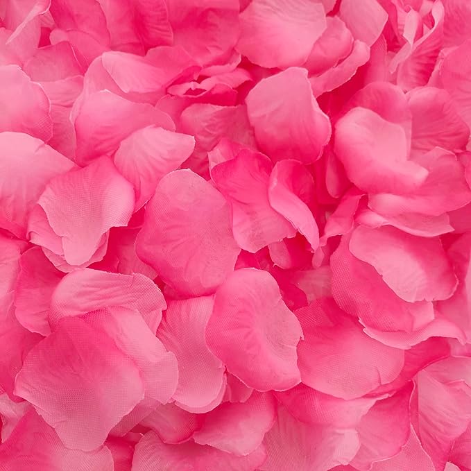 1500 PCS Separated Artificial Gradient Pink Rose Petals for Romantic Night for her set,Faux Gradient Pink Flower Petals for Flower Girl Weddings Valentine Day Party Romantic Decoration(Ready-to-use)