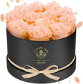 Forever Flowers,12 Roses in A Box, Real Preserved Flowers, Best Birthday, Wedding Gift for Her, Mom, Wife-Champagne Roses