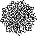 Snowkingdom 6 Pack Black Placemats Washable Pressed Vinyl Dining Table Mats Round Floral Charger Decoration for Halloween Christmas Thanksgiving