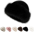 Womens Winter Faux Fur Bucket Hat, Fluffy Fisherman Fuzzy Bucket Hat
