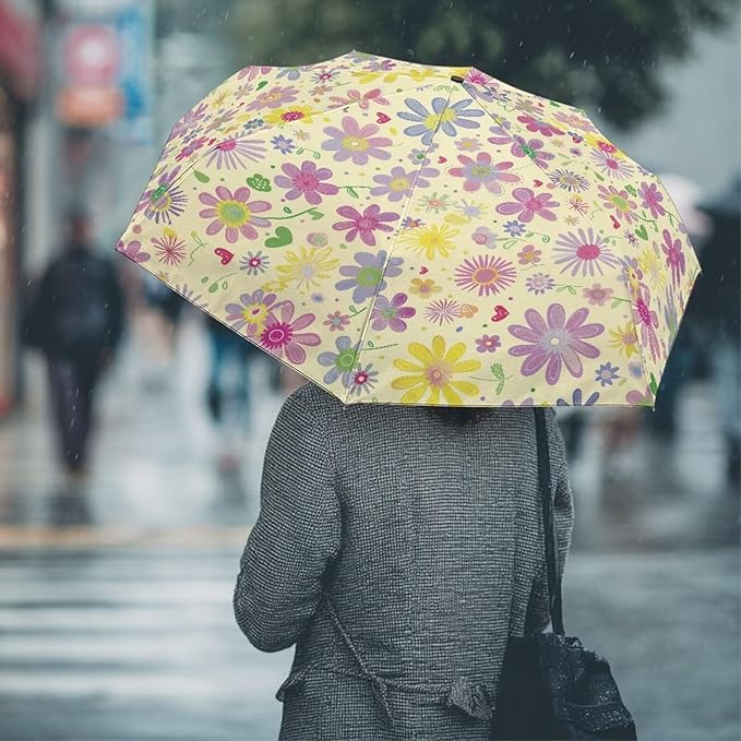 Umbrellas for Rain Lightweight Travel Umbrella 42" Canopy UV Protection Sun Umbrella Windproof Compact Umbrellas