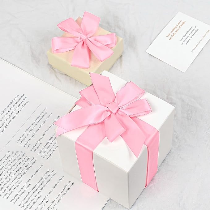 Pink Satin Ribbon, 1 Inch X 50 Yards, Premium Satin Polyester Ribbon for Gift Wrapping, Crafts, Wedding Decor