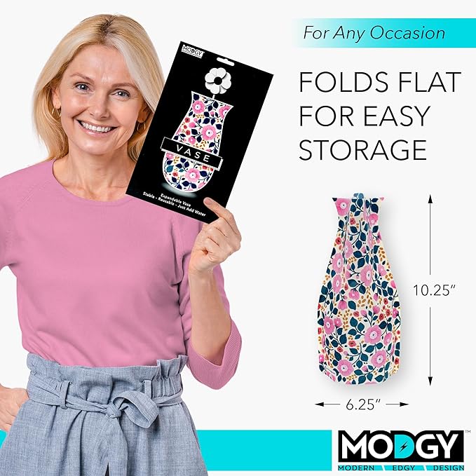 MODGY Expandable Flower Vase Plastic Decorative Modern Vases for Flowers Centerpieces Dining Table Decor Living Room Bathroom Wedding Office, Aviva