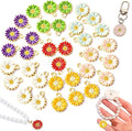 70Pcs 7 Colors Enamel Daisy Flower Charms for Jewelry Making Gold Plated Sunflower Charm Spring Summer Floral Pendant for Bracelet Necklace Earrings Keychains DIY Craft Supplies Accessories-13mm