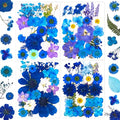95 Pcs Blue Pressed Dried Flowers for Resin, Real Natural Bulk Dry Wildflowers Leaves Perfect for Epoxy Molds, DIY Crafts, Soap Candles Jewelry Making, and Home Decor