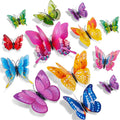SAOROPEB 3D Butterfly Wall Decor, 72 Pcs Double Layer Butterfly Decorations for Party Decorations Locker Decor Refrigerator Decal, Reusable (Colorful)