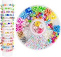 594PCS Bead Bracelet Making Kit for Kids,Colorful Pony Beads Pearl Shell Flower Evil Eyes Star Carft Friendship Bracelet Necklace Jewelry Making Supplies Kit Gifts for Boys Girls Women