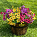 12 Bundles Artificial Flowers for Outdoor,UV Resistant Fake Flowers,Faux Plants for Outside Hanging Planters,Artificial Plants for Indoor Porch Garden Home Wedding Decor(Yellow,Fuchsia,Purple)