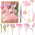 Real Dried Flowers, Natural Dry Flowers Mixed Natural Pressed Flowers Flores Secas Dried Florals for Crafts,Resin,Candle Making (Pink)