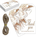 Thank You for Celebrating with Us Tag, 50 Pcs Boho Thank You Paper Lables, 2x3 Inch Gift Tags with String for Wedding Birthday Baby Shower Bridal Shower, Party Decoration-A05
