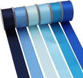 Double-Face Blue Satin Ribbon for Gift Wrapping, Wedding, Baby Shower, Boy 6 Colors Satin Ribbon 1" X 5 Yard Each Total 30 Yds Per Package