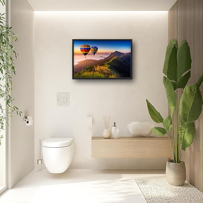 Framed Large Pictures Wall Art for Living Room, Nature Scenery Mountain Landscape Oversized Wall Decor Hot Air Balloon Canvas Print Painting Extra Large Framed Artwork for Bedroom Office 36"x24"