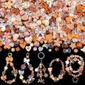 Assorted 200-260PCS Brown Acrylic Beads for Bracelet Making, Flower Bow Candy GummyBear Bracelet Charms,Cute Beads for Jewelry Making DIY Necklace Keychain Phone Charm Christmas Gift