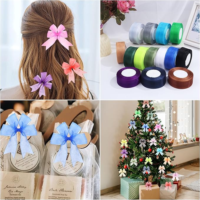 1-1/2 Inch x 50 Yards Sheer Organza Ribbon Chiffon Ribbon for Gift Wedding Flower Bouquet Wrapping Decorations Crafts (Royal Blue)