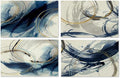 Abstract Navy Blue and White Placemats Set of 4, Modern Contemporary Placemats Table Mats Place Mats for Kitchen Dining Table Winter Holiday Party Decoration 16.9x11.4 Inch