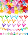 FIVEIZERO 200PCS Acrylic Lily Flower Beads, 16 Colors Trumpet Bell Floral Bead Charms for Bracelets, Necklaces & DIY Jewelry Making Crafts