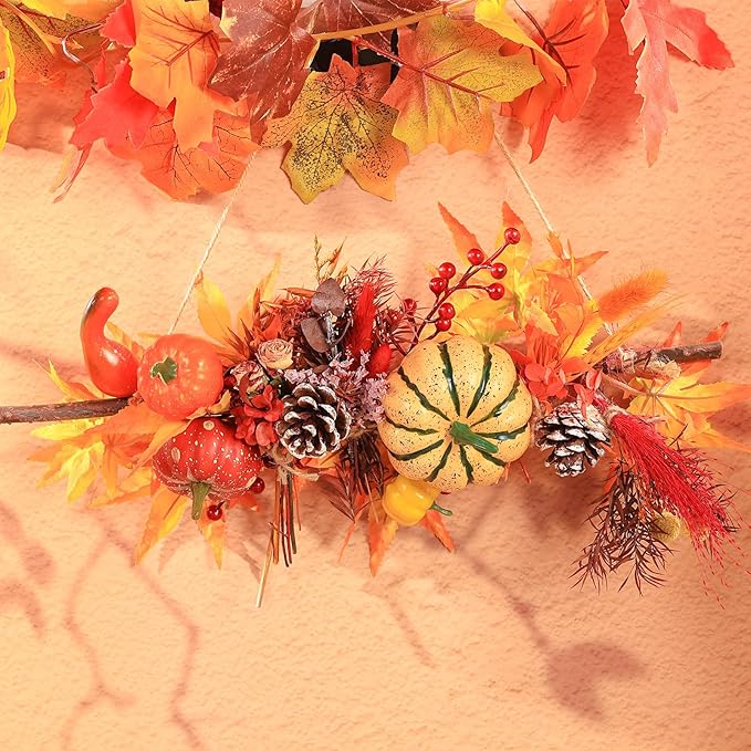 10 Pack Fall Decor Dried Flowers Bouquets Burnt Orange Flowers with Stems Natural Dried Flowers for Small Vase Fall Decorations for Home Floral Arrangement for Autumn Harvest Thanksgiving Table Decor