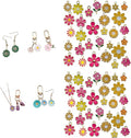 60pcs15 Types Flower Charms For Jewelry Making Enamel Flower Charms For Necklace Bracelet Earring for Gift that Office, Travel & DIY Creators