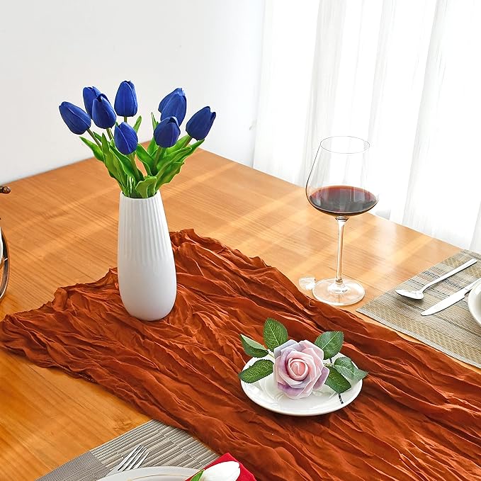 Mandy's Artificial Tulips 20 Stems Royal Blue PU Faux Flowers for Thanksgiving and Christmas Decorations Wedding Home Decor 13.5 Inch