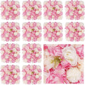 3D Flower Wall Backdrop - 12Pcs Artificial Flower Wall Panel 15 * 15inch Decoration Pink and White Roses Wall for Home Party Wedding Anniversary Birthday