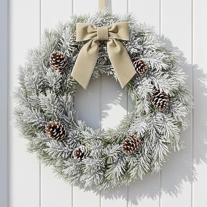 30 Pcs Velvet Ribbon Bows 5" x 4" Pre Tied Christmas Velvet Bows with Twist Tie for Gift Packaging Christmas Tree Wreaths Door Windows Wedding Party Decoration(Champagne)
