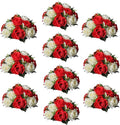 Sziqiqi Pack of 10 Fake Flower, Silk Rose Flowers, Suit for Wedding/Party Centerpiece Road Lead Flower Rack Decorations, 10 Pieces