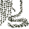 10 Pcs 82FT Flower Garland, Artificial Rose Garland Flowers Plants Fake Flower Hanging Rose Ivy, Birthday Party Valentine's Day Wedding Wall Arch Decor（White）