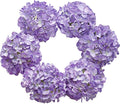 DuHouse Silk Hydrangea Artificial Flowers Heads with Stems for Wedding Home Decor Pack of 6 (Purple)