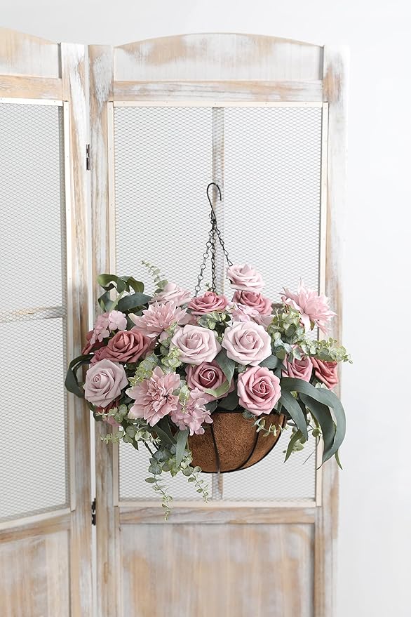 YYHUAWU Artificial Flowers Combo Box Set Gradient Color Flower Leaf with Stems for DIY Wedding Bouquets Centerpieces Baby Shower Party Home Decorations